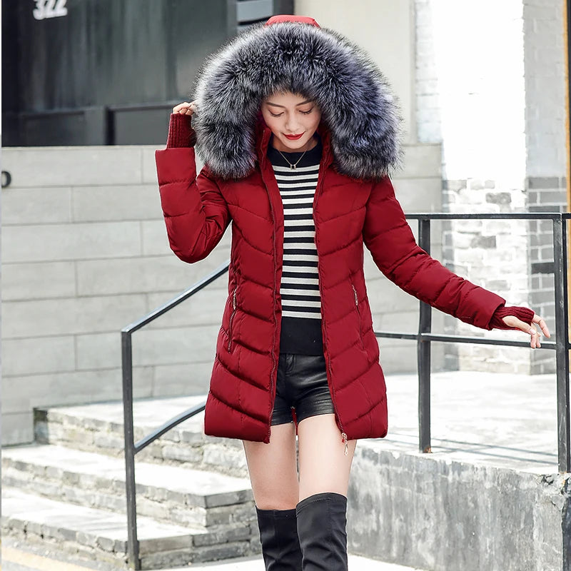 Cozy Women’s Long Fur Collar Coat