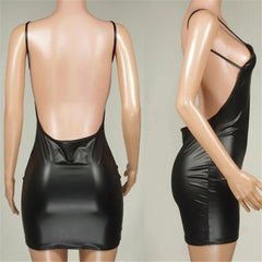 Sultry Faux Leather Party Dress