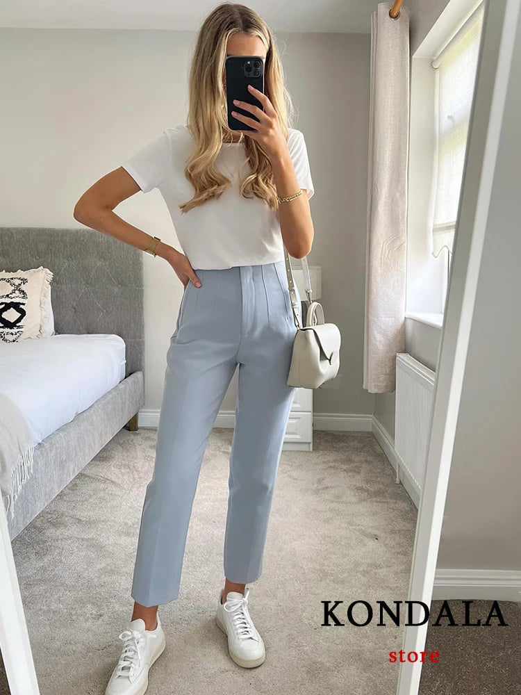 Chic Vintage High Waist Trousers