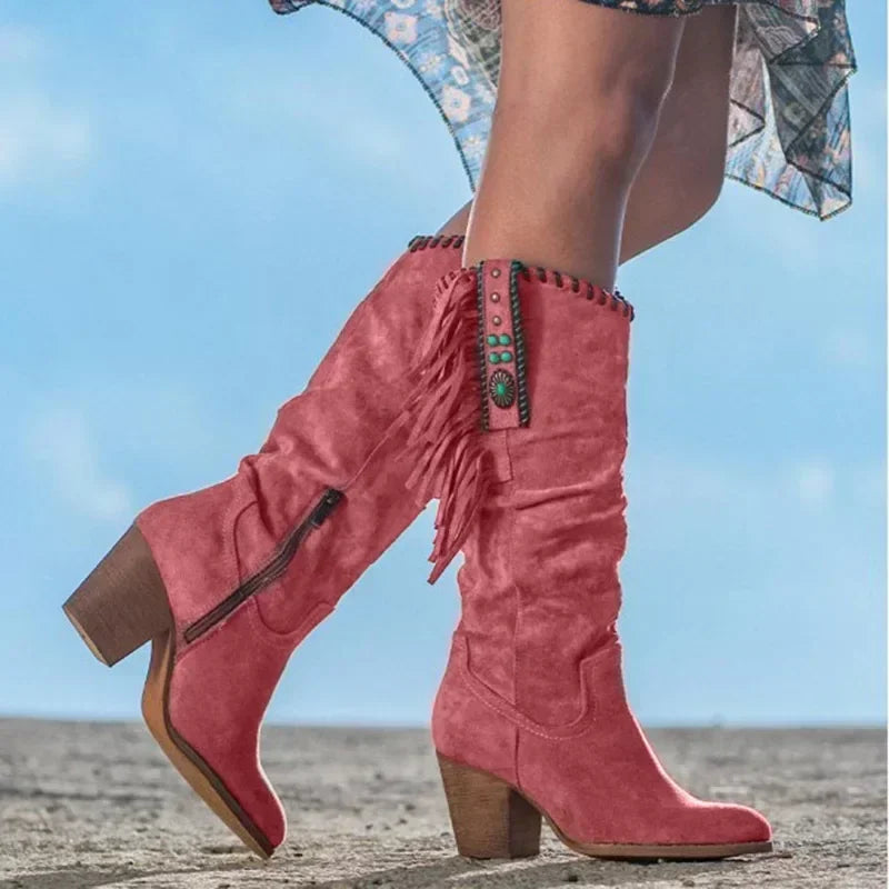 Retro Western High Boots