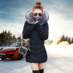 Cozy Women’s Long Fur Collar Coat