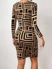 Chic Geo Pattern Dress