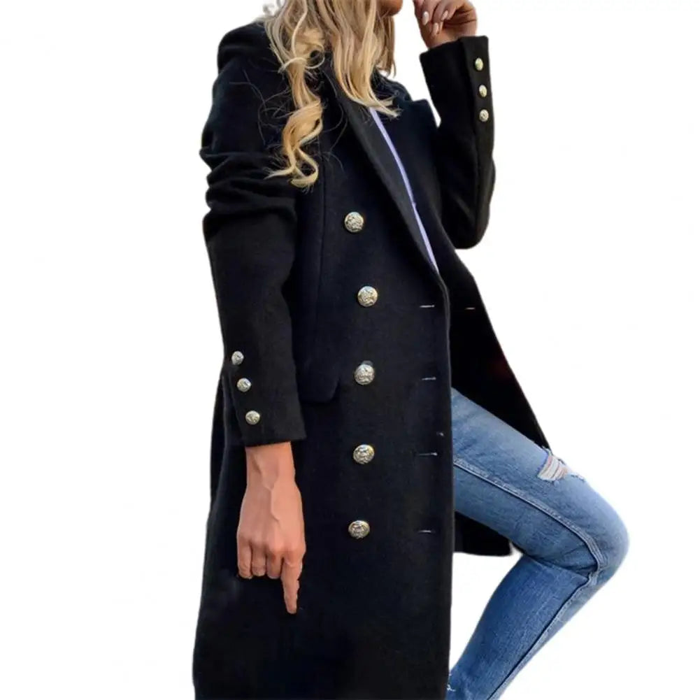 Turndown Collar Wool Coat