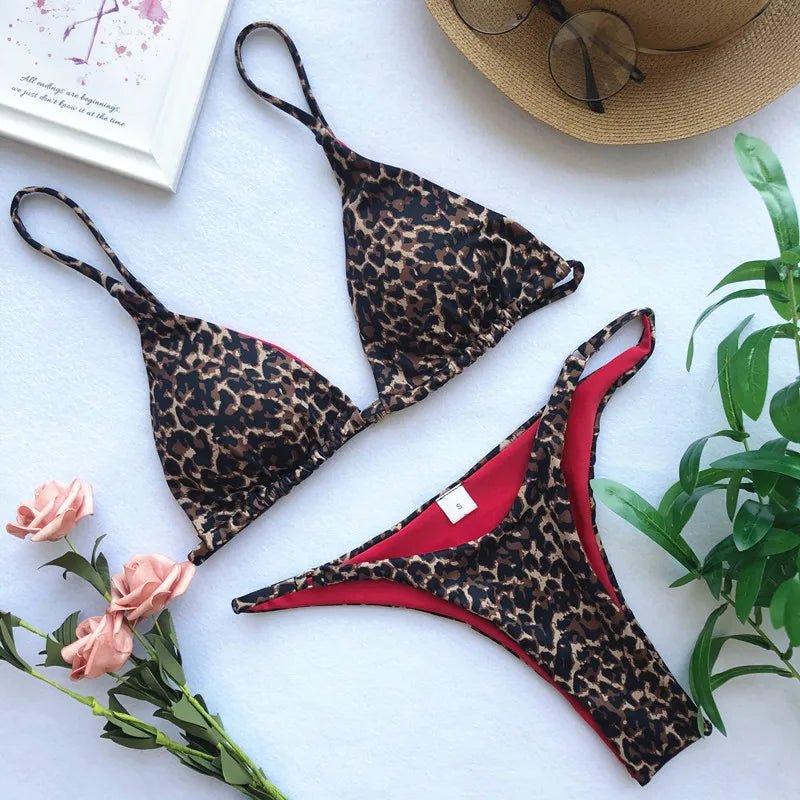 Leopard High Cut Micro Bikini - WellnessWays Fitness and Wellbeing