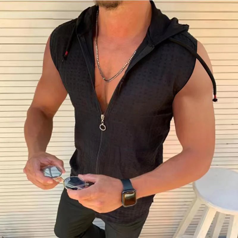 Men's Beach Hoodie Tank - WellnessWays Fitness and Wellbeing